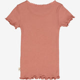 Wheat Rib T-Shirt Lace SS | Baby Jersey Tops and T-Shirts 2021 old rose