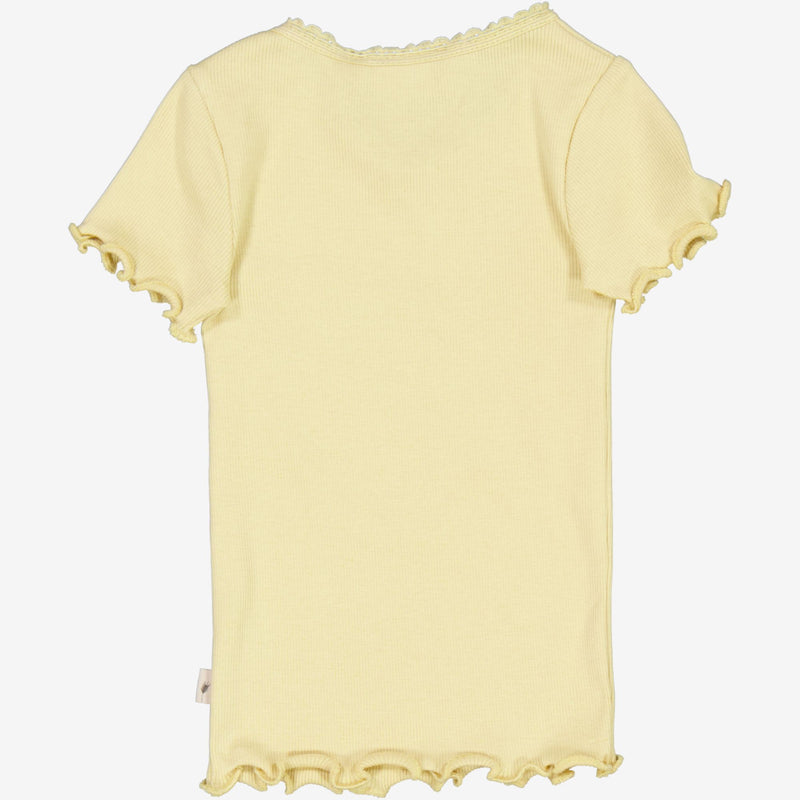 Wheat Main Rib T-Shirt Lace SS | Baby Jersey Tops and T-Shirts 5106 yellow dream