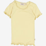 Wheat Main Rib T-Shirt Lace SS | Baby Jersey Tops and T-Shirts 5106 yellow dream
