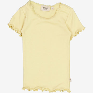 Wheat Main Rib T-Shirt Lace SS | Baby Jersey Tops and T-Shirts 5106 yellow dream