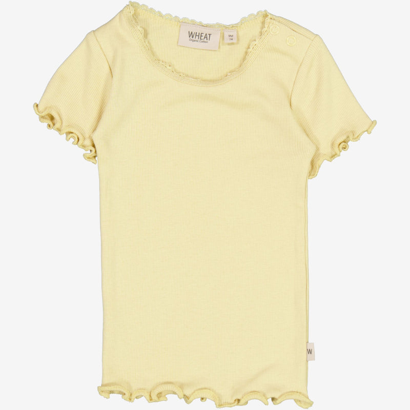 Wheat Main Rib T-Shirt Lace SS | Baby Jersey Tops and T-Shirts 5106 yellow dream