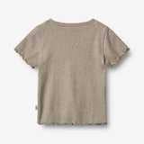 Wheat Main Rib T-shirt S/S Alicia T-Shirt 0072 gravel melange