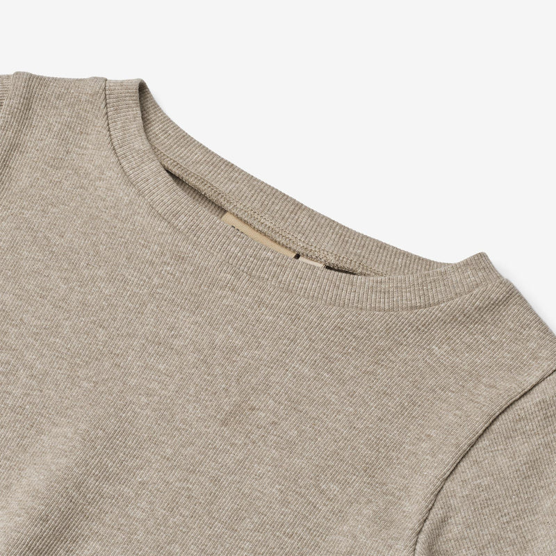 Wheat Main Rib T-shirt S/S Alicia T-Shirt 0072 gravel melange