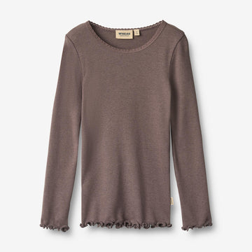 Wheat Main Rib t-shirt L/S Reese T-Shirt 9623 plum truffle