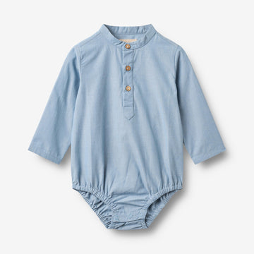 Wheat Main Romper Shirt Victor Romper 9633 blue chambrey