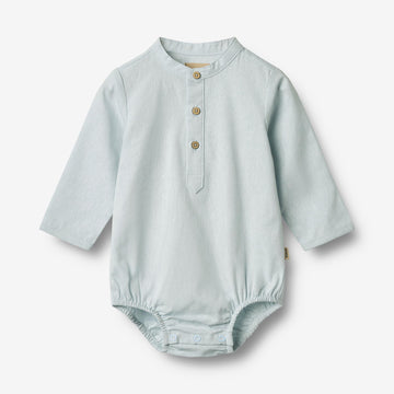 Wheat Main Romper Shirt Victor Romper 9429 light blue chambray