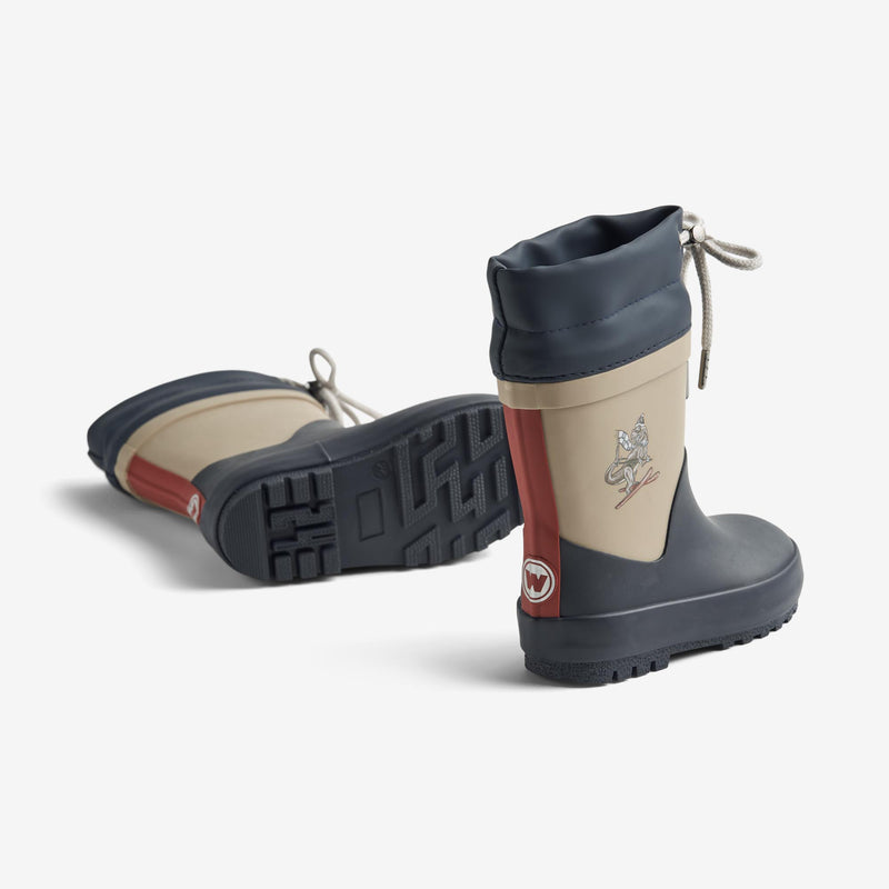 Wheat Footwear Rubber Boot Thermo Solid Rubber Boot 1159 navy dino