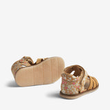 Wheat Footwear Sandal Bray Prewalker Sandals 9459 tan white flower