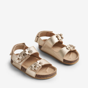 Wheat Footwear Sandal Cork Open Toe Clare Flowers Sandals 0204 light gold