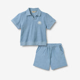 Wheat Main Set Polo S/S & Shorts Marlo Set 1260 faded denim
