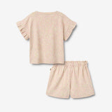 Wheat Main Set T-shirt & Shorts Ally Set 9422 coral flowers