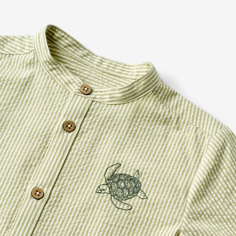 Wheat Main Shirt Embroidery Willum Shirts and Blouses 4142 green stripe