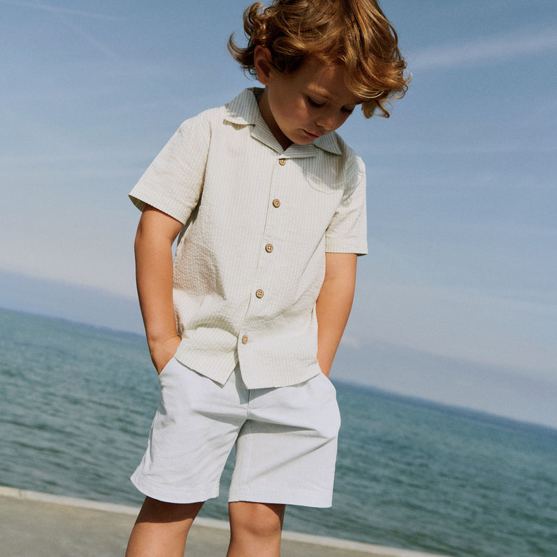 Wheat Main Shirt S/S Anker Shirt 9444 summer blue stripe