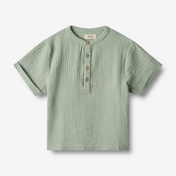 Wheat Main Shirt S/S Svend Shirts and Blouses 4107 aquaverde