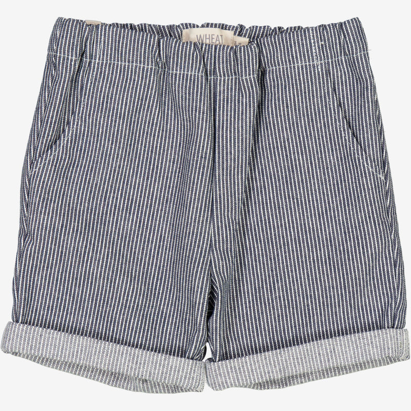 Wheat Shorts Luca | Baby Shorts 1197 navy denim stripe
