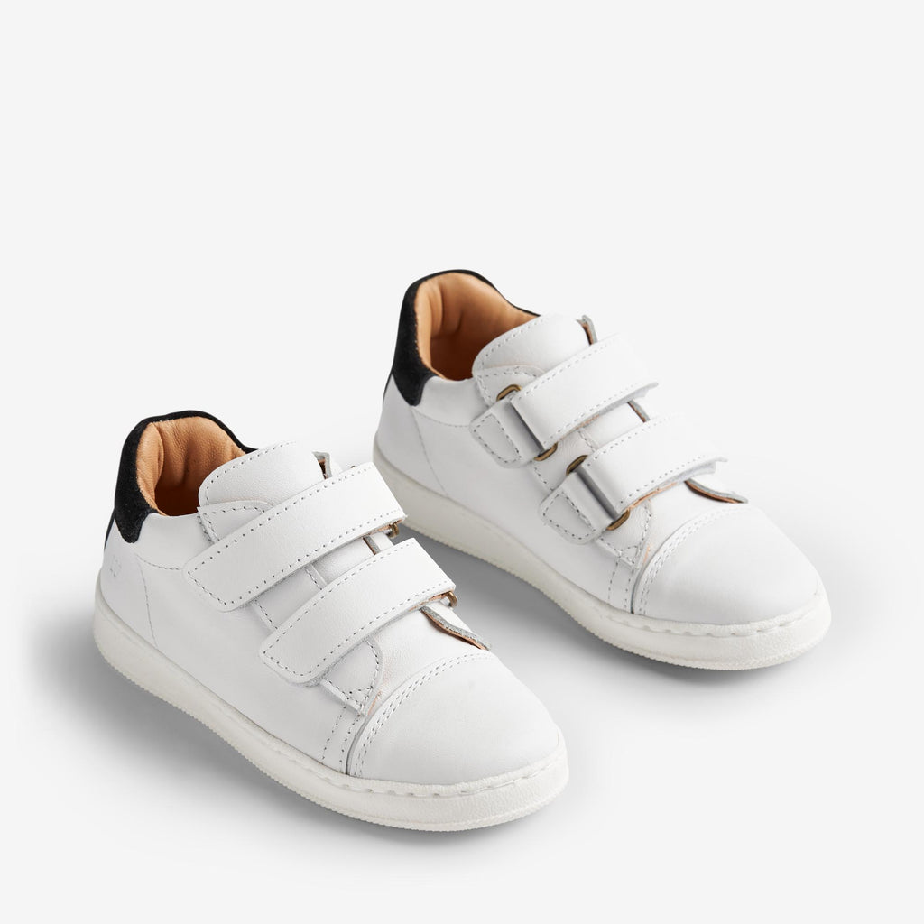 All white deals velcro sneakers