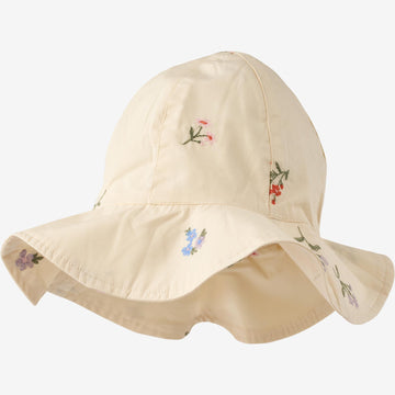 Wheat Main Sun Hat Daisy Accessory 9644 ivory embroidery flowers