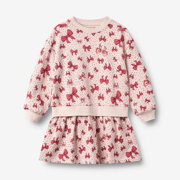 Wheat Main Sweat Dress L/S Maggie Dress 9749 almond peach bows
