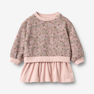 Wheat Main Sweat Dress L/S Maggie Dress 9899 rose brown flowers