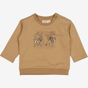 Wheat Main  Sweatshirt Garden Bee | Baby Sweatshirts 3305 cappuccino