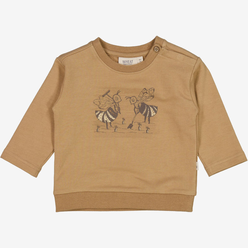 Wheat Main  Sweatshirt Garden Bee | Baby Sweatshirts 3305 cappuccino