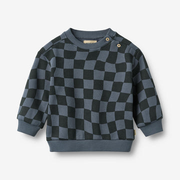 Wheat Main Sweatshirt L/S Elliot Sweatshirt 1311 navy blue check