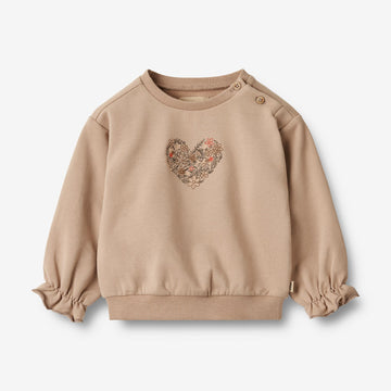 Wheat Main Sweatshirt L/S Embroidery Nelly | Baby Sweatshirts 1190 rose shadow