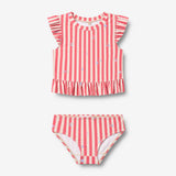 Wheat Main Swim Set 2-piece Alma Set 9657 red stripe flowers
