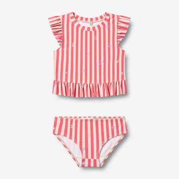 Wheat Main Swim Set 2-piece Alma Set 9657 red stripe flowers
