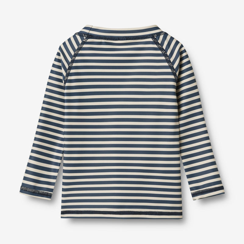 Wheat Main Swim T-shirt L/S Dilan T-Shirt 1048 blue stripe