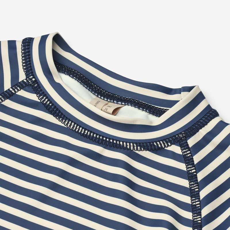 Wheat Main Swim T-shirt L/S Dilan T-Shirt 1048 blue stripe