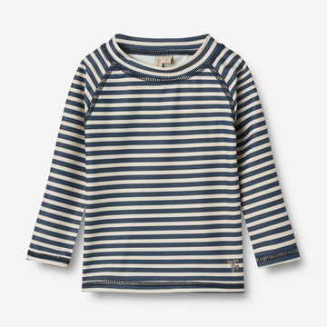 Wheat Main Swim T-shirt L/S Dilan T-Shirt 1048 blue stripe