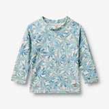 Wheat Main Swim T-shirt L/S Dilan T-Shirt 9635 blue palm