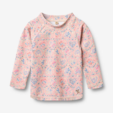 Wheat Main Swim T-shirt L/S Dilan T-Shirt 9650 pink heart flowers