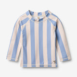 Wheat Main Swim T-shirt L/S Dilan T-Shirt 9732 bold blue stripe