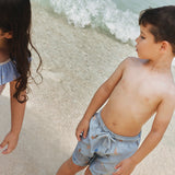 Wheat Main Swim Trunk Hansi Swimwear 1235 soft blue sea life