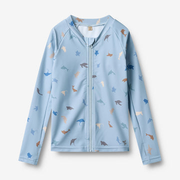 Wheat Main Swim t-shirt L/S zip Ada Swimwear 1235 soft blue sea life