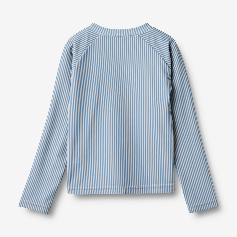 Wheat Main Swim t-shirt L/S zip Ada Swimwear 9580 blue swim stripe