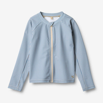 Wheat Main Swim t-shirt L/S zip Ada Swimwear 9580 blue swim stripe