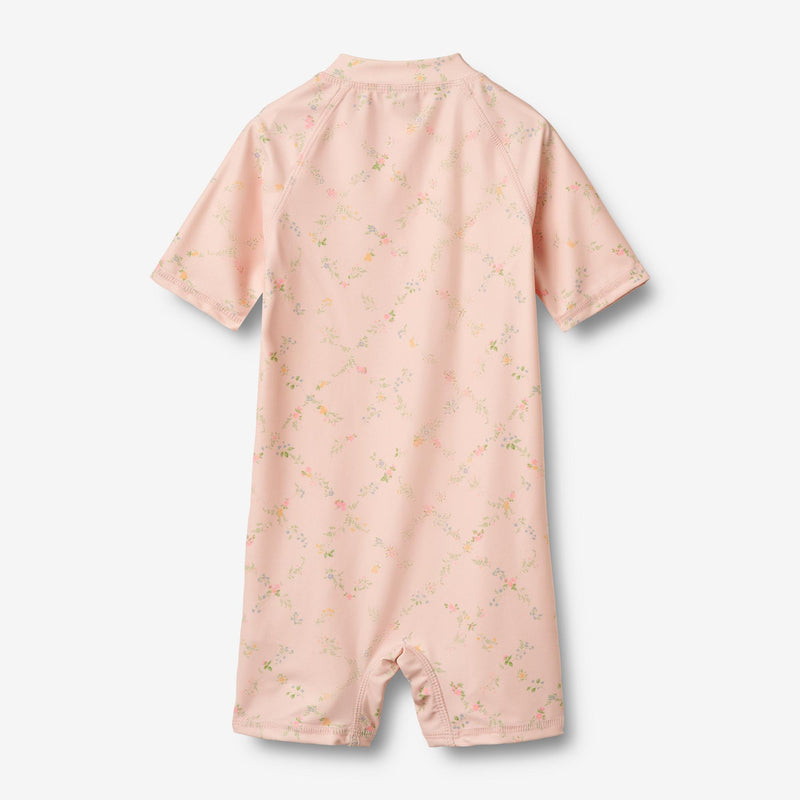 Wheat Main Swimsuit S/S Cas Swimsuit 9450 powder checked flowers