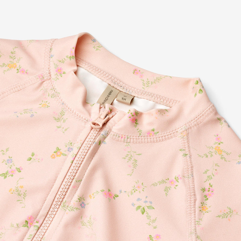 Wheat Main Swimsuit S/S Cas Swimsuit 9450 powder checked flowers