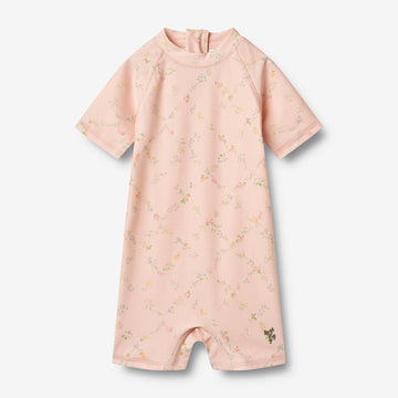 Wheat Main Swimsuit S/S Cas Swimsuit 9450 powder checked flowers