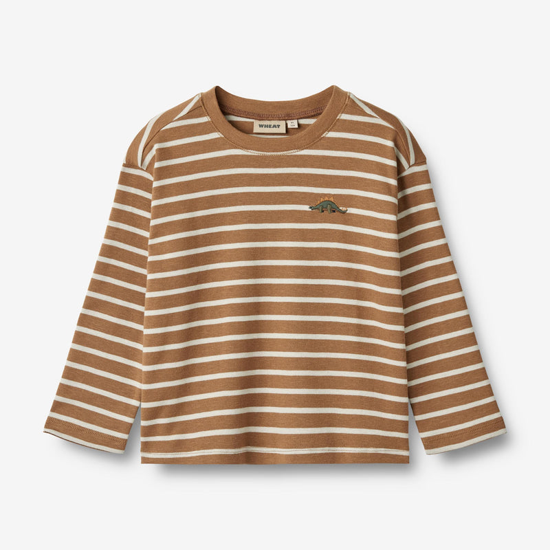Wheat Main T-Shirt L/S Dallas Jersey Tops and T-Shirts 5078 caramel stripe