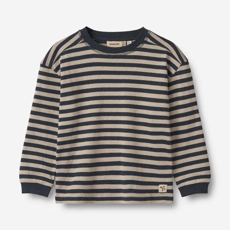 Wheat Main T-Shirt L/S Frans Jersey Tops and T-Shirts 1433 navy stripe