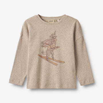 Wheat Main T-Shirt L/S Hanni Jersey Tops and T-Shirts 0072 gravel melange