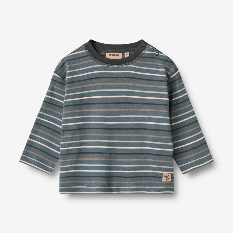 Wheat Main T-Shirt L/S Hans Jersey Tops and T-Shirts 9547 blue multi stripe