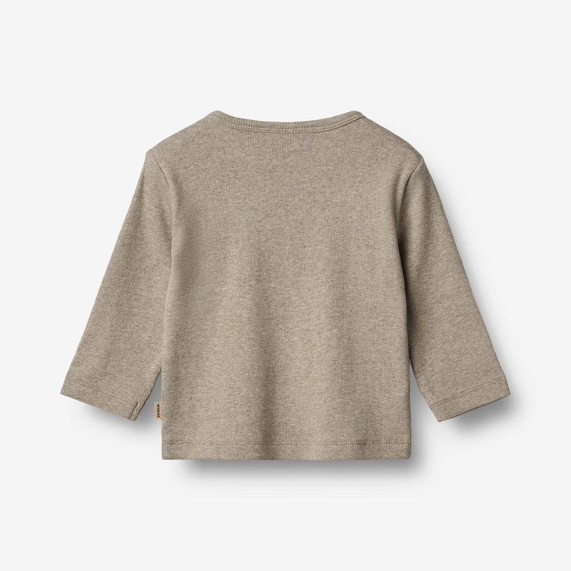 Wheat Main T-Shirt L/S Milo T-Shirt 0072 gravel melange