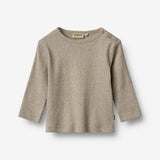 Wheat Main T-Shirt L/S Milo T-Shirt 0072 gravel melange