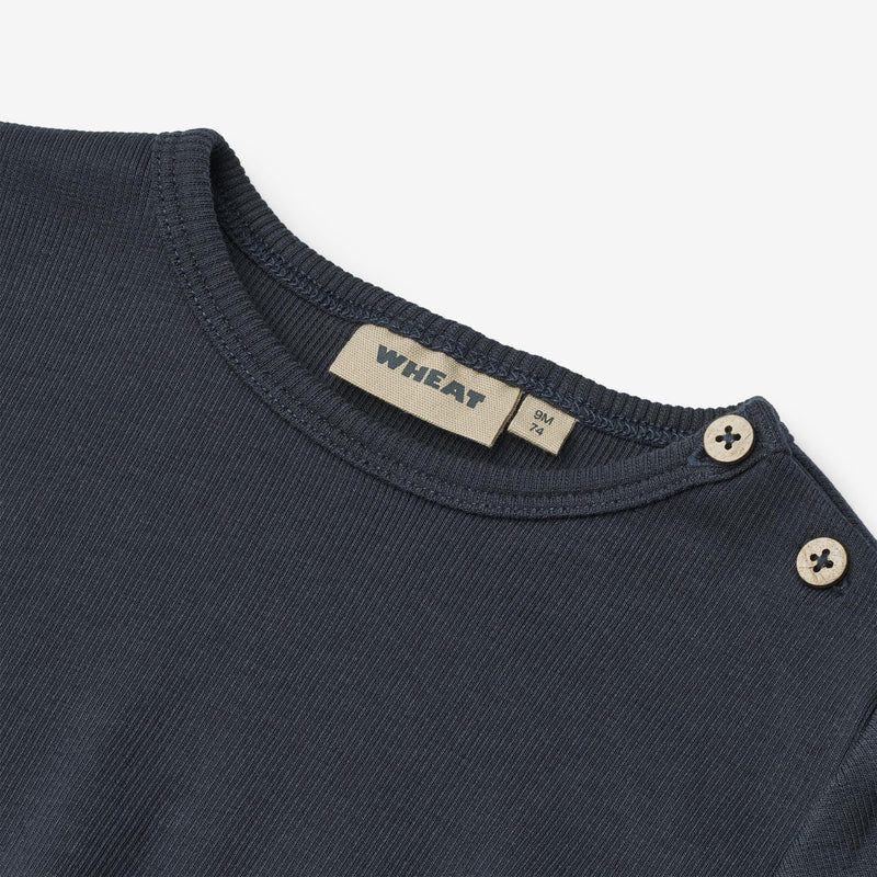 Wheat Main T-Shirt L/S Milo T-Shirt 1432 navy