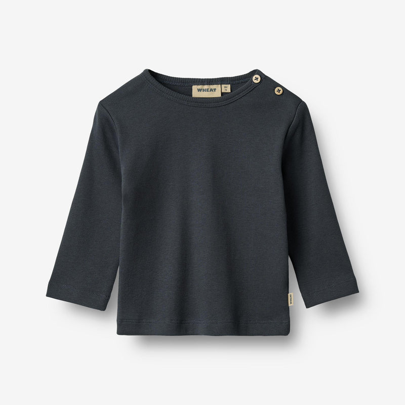 Wheat Main T-Shirt L/S Milo T-Shirt 1432 navy